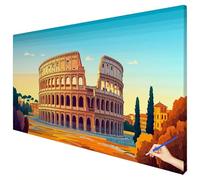 Peinture Numero Adulte 120x50cm Peinture Numero Enfant Paysage Activité Manuelle Adulte Painting by Numbers Rome Cheerful Painting Art Kits Tableau a Peindre pour Cadeau Femme Decoration Murale A-94