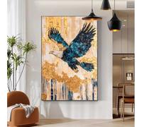 Peinture Numero Adulte 60x80cm Aigle Peinture par Numero Paysage Motif, avec Cadre et Coloriage Toile, DIY Numéro d'art avec Pinceaux, Activité Manuelle Adulte, Toile Tableau Decoration Murale b-584
