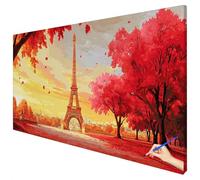 Peinture Numero Adulte 70x30cm Peinture Numero Enfant Paysage Activité Manuelle Adulte Painting by Numbers Paris Cheerful Painting Art Kits Tableau a Peindre pour Cadeau Femme Decoration Murale H-37