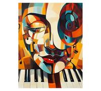 Peinture Numero Adulte Abstrait Coloriage par Numero Adulte Piano, Activité Manuelle Enfant avec Peinture Acrylique y Pinceaux Toiles 135 x 100 cm, DIY Paint by Numbers, Decoration Maison model-6216