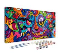 Peinture Numero Adulte Abstrait, Peinture Numero Coloré Paint by Numbers Grand Format XXL 40x80 cm, Loisirs Créatifs Adultes avec Pinceaux et Pigment pour Deco Murale, Cadeau Femme/ Homme 4L-785
