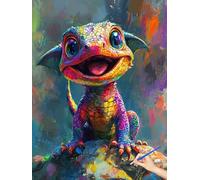 Peinture Numero Adulte Abstrait Peinture par Numero Adulte Enfant Kits DIY Dragon Paint by Numbers Art Creatif Bricolage Cheerful Painting by Numbers for Halloween Decoration Cadeau 60x80cm L-51