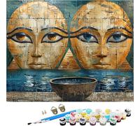 Peinture Numero Adulte Abstrait Peinture par Numero Adulte Pyramide, DIY Loisirs Créatifs Adultes, Paint by Numbers avec Acrylique et Pinceaux pour Débutants, Decoration Maison Cadeau 100x135cm 1-5421