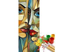 Peinture Numero Adulte Abstrait, Visage Peinture par Numero Adulte Grand Format 150 X 50 cm, DIY Kits de Peinture au Numéro Pigment Acrylique Paint by Numbers Pour Maison Décor, (Sans Cadre)-YH464