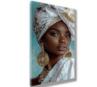 Peinture Numero Adulte Afrique,Fille Peinture par Numero Adulte,Loisirs Créatifs Adultes Femme,Paint by Numbers Kit de Peinture à l'huile sur Toile Bricolage,Decoration Chambre Cadeau 50x100cm,981-W