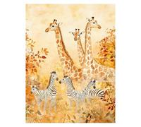Peinture Numero Adulte Afrique, Toile Peinture Numero Enfant Débutants Animal, Canevas Kit Complet Adulte 80 x 60Cm Avec Pinceaux et Acrylique, DIY Paint by Numbers pour Decoration Murale LSJ-2490