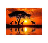 Peinture Numero Adulte Afrique Toile Peinture par Numero Enfant Débutant avec Couleur Toile Girafe 40x55 CM Loisirs Créatifs Adultes Paint by Numbers pour Decoration Maison Cadeau Femme LZYH-9789