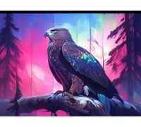 Peinture Numero Adulte Aigle Peinture par Numero Enfant Forêt, Coloriage Numerote Adulte Paint by Numbers avec Peintures Acryliques et Pinceaux Créatif Kit pour Decoration Murale 30x20cm, Model 139