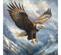 Peinture Numero Adulte Aigle Toile Peinture 50X50CM Pouces Canva, Coloriage par Numero Adulte Montagnes DIY Numéro D'art Coloriage Kit Avec Peintures et Pinceaux par Decoration Maison, Cadeau Femme