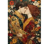 Peinture Numero Adulte Amour, Baiser Peinture Numero Enfant Kits, DIY Loisirs Créatifs Adultes Débutants avec Pinceaux et Pigment Acryliques, Cadeau Femme, Tableau Decoration Murale, 60x90cm B-7194