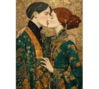 Peinture Numero Adulte Amour, Baiser Peinture Numero Enfant Kits, DIY Loisirs Créatifs Adultes Débutants avec Pinceaux et Pigment Acryliques, Cadeau Femme, Tableau Decoration Murale, 50x70cm 5-2335