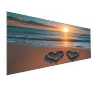 Peinture Numero Adulte Amour Coloriage par Numero Adulte Plage Paint by Numbers Kit 60X168cm, Débutants Peinture Acrylique Pigmentée, Tableau a Peindre avec Numéro Adultes, Décoration Automne L6-1196