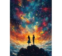 Peinture Numero Adulte Amour Peinture Numéro Ciel éToilé Activite Manuelle Adulte Canevas Kit Complet Paint by Numbers DIY Canevas Painting Creatif pour Decora, Cadeau Femme 30x40cm Sans Cadre 7-81UH