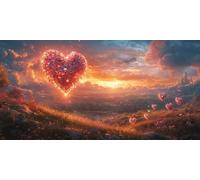 Peinture Numero Adulte Amour Peinture Numero paysage Paint by Numbers Loisirs Créatifs Adultes avec Pinceaux et Acryliques Facile Sur Toile pour Decoration Maison Cadeaux 90x180cm (Sans Cadre) F1-311