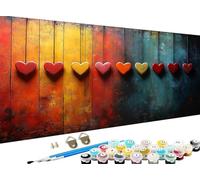 Peinture Numero Adulte Amour, Peinture par Numero Adulte Enfant, abstrait Paint by Numbers Kit Numéro d'Art Kit Grand, Peintures et Pinceaux pour Decoration Noel Decoration Chambre 30 x 60 CM Z-192