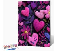 Peinture Numero Adulte Amour Peinture Par Numero Adulte Fleurs,DIY Enfant Activité Manuelle Kit Creatif 50x65cm, Kit Coloriage Avec PigmentéE Et Pinceaux, Decoration Murale (Sans Cadre) -LKF078795
