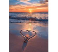 Peinture Numero Adulte Amour Peinture par Numero Enfant 80x110cm Plage Numéro d'art Pinceaux et Acrylique DIY Peintures Kits Paint by Numbers for Adults Pour Décoration Murale Cadeau (sans Cadre) R0-1