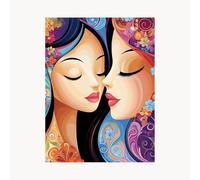 Peinture Numero Adulte Amour Toile Peinture par Numero Enfant Débutant avec Couleur Toile Baiser 95x70cm Loisirs Créatifs Adultes Paint by Numbers pour Decoration Murale Salon Cadeau Femme FYH-8674