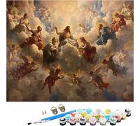 Peinture Numero Adulte Ange Peinture par Numero Adulte Nuage, DIY Loisirs Créatifs Adultes, Paint by Numbers avec Acrylique et Pinceaux pour Débutants, Decoration Maison, Cadeau Femme 50x65cm Z-4129