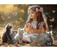 Peinture Numero Adulte animal, Activité Manuelle Adulte, Loisirs Créatifs Adultes, Peinture Par Numero Enfant, Toile Avec Peintures Et Pinceaux, Décoration de Maison (Sans Cadre) 60x90cm fille U-65