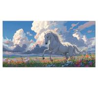 Peinture Numero Adulte Animal Activité Manuelle Enfant Loisirs Créatifs Coloriage Numerote Cheval Diy Kit Tableau Peinture Sur Toile Numero d'art Acrylique Cheerful Painting 70x140cm Sans Cadre u-3705
