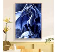 Peinture Numero Adulte Animal Dragon Peinture par Numéro, DIY Kit Dessin de Enfants Débutant, avec 3- Pinceaux Activite Manuelle Adulte Coloriage par Numeros, Décoration Halloween 50x60cm w6t-437