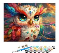Peinture Numero Adulte animal hibou Peinture Numero DIY Creatif Numéro d'Art pour Adultes Débutants avec 3 Pinceaux et Acrylique pour Tableau Décoration Murale Cadeau 40 x 50 CM (Sans Cadre) L8-29