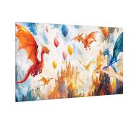 Peinture Numero Adulte Animal, Kits de Peinture Numero Enfant Dragon, DIY Paint by Numbers Activite Manuelle Adulte, Painting by Numbers Kit Débutants pour Decoration Chambre Murale 220x100cm Q-4