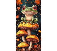 Peinture Numero Adulte animal, Les champignons Activité Manuelle Adulte Enfant, Coloriage Débutants Numéroté, Figured'art, Peinture Bricolage, Décor Cadeaux pour la Maison (Sans Cadre 25x50cm) O-62