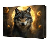 Peinture Numero Adulte Animal Loup Loisirs Créatifs Adultes DIY Peinture Enfant Kit, Avec 3- Pinceau and Peinture Acrylique de Haute Qualité, Coloriage par Numero Art Peintures Kit 60x80cm T-234