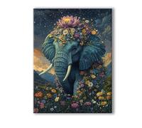 Peinture Numero Adulte Animal, Peinture Numero Adulte avec Cadre 20x30cm, 5D DIY Éléphant Paint by Numbers avec 3 Pinceaux et Peintures Acryliques, Loisirs Créatifs Adultes Decoration Murale 0R-53