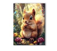 Peinture Numero Adulte Animal, Peinture Numero Adulte avec Cadre 45x60cm, 5D DIY Écureuil Paint by Numbers avec 3 Pinceaux et Peintures Acryliques, Loisirs Créatifs Adultes Decoration Murale 0R-132