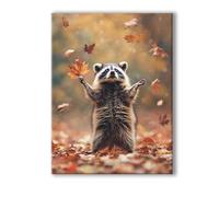 Peinture Numero Adulte Animal, Peinture Numero Adulte avec Cadre 45x60cm, 5D DIY Feuille d'érable Paint by Numbers avec Pinceaux Peintures Acryliques, Loisirs Créatifs Adultes Decoration Murale 0R-58