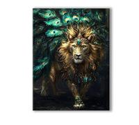 Peinture Numero Adulte Animal, Peinture Numero Adulte avec Cadre 45x60cm, 5D DIY Lion Paint by Numbers avec 3 Pinceaux et Peintures Acryliques, Loisirs Créatifs Adultes Decoration Murale 0R-126
