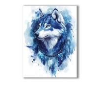 Peinture Numero Adulte Animal, Peinture Numero Adulte avec Cadre 45x60cm, 5D DIY Loup Paint by Numbers avec 3 Pinceaux et Acryliques, Loisirs Créatifs Adultes Decoration Murale, Cadeau Femme 0R-80