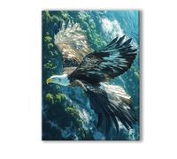 Peinture Numero Adulte Animal, Peinture Numero Adulte avec Cadre 80x100cm, 5D DIY Aigle Paint by Numbers avec 3 Pinceaux et Peintures Acryliques, Loisirs Créatifs Adultes Decoration Murale 0R-93