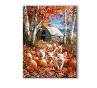 Peinture Numero Adulte Animal, Peinture Numero Adulte avec Cadre 80x100cm, 5D DIY Citrouille Paint by Numbers avec 3 Pinceaux et Peintures Acryliques, Loisirs Créatifs Adultes Decoration Murale 0R-111