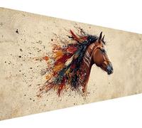 Peinture Numero Adulte Animal Peinture Numero Cheval Paint by Numbers Kits avec Pinceaux Peintures Acryliques Toile Coloree Kits Loisirs Créatifs Adultes, Decoration Chambre Cadeau 100x200cm q5-433