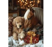 Peinture Numero Adulte Animal Peinture Numéro Chien Activite Manuelle Adulte Canevas Kit Complet Paint by Numbers DIY Canevas Painting Art Creatif pour Decora, Cadeau Femme 40x60cm Sans Cadre A-12LE