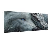 Peinture Numero Adulte animal Peinture Numero Enfant, Activités Manuelles Adultes, Grand Kit Creatif Adulte avec Acrylique et Pinceaux, DIY Loup Paint by Numbers, Décoration de Maison 25x50cm 02w-144