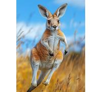 Peinture Numero Adulte Animal Peinture Numéro Kangourou Activite Manuelle Adulte Canevas Kit Complet Paint by Numbers DIY Canevas Painting Creatif pour Decora, Cadeau Femme 80x120cm Sans Cadre 4-62U7