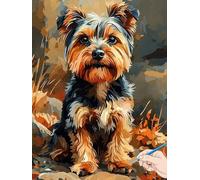 Peinture Numero Adulte Animal Peinture par Numero Adulte Enfant Chien Kits DIY Paint by Numbers for Adults Kit Bricolage Cheerful Painting pour Tableau Decoration Murale Cadeau Femme 30x40cm K-93