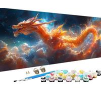 Peinture Numero Adulte animal, Peinture par Numero Adulte Enfant, dragon Paint by Numbers Kit Numéro d'Art Kit Grand, Peintures et Pinceaux pour Decoration Noel Decoration Chambre 60 x 120 cm Z-597