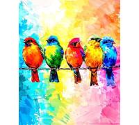 Peinture Numero Adulte, Animal Peinture par Numero Adulte Enfants DIY Paint by Numbers Oiseau avec Pigment Acrylique et Pinceaux, Kit de Loisirs Créatifs pour Decoration Maison 40x50cm Sans Cadre 3-97