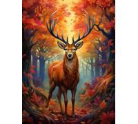 Peinture Numero Adulte Animaux Cerf Peinture par Numero pour Débutants 40x60cm, DIY Activité Manuelle Paint by Numbers, Kits de Peinture au Numéro pour Décoration de la Maison (Sans Cadre) -PT386