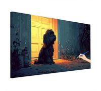 Peinture Numero Adulte Animaux, DIY Peinture par Numero Enfant, Chien Paint by Numbers Activité Manuelle Adulte, Kits de Peintures au Numéro Toile Peintures 220x100cm, Tableau Decoration Murale E-30