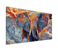 Peinture Numero Adulte Animaux, DIY Peinture par Numero Enfant, Éléphant Paint by Numbers Activité Manuelle Adulte, Kits de Peintures au Numéro Toile Peintures 160x70cm, Tableau Decoration Murale U-16