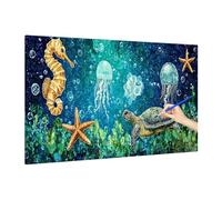 Peinture Numero Adulte Animaux, Kits de Peinture Numero Enfant Océan, DIY Paint by Numbers Activite Manuelle Adulte, Painting by Numbers Kit Débutants pour Decoration Chambre Murale 110x50cm D-50