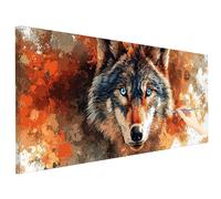 Peinture Numero Adulte Animaux Peinture Numero Enfant Loup 150x60cm Paint by Numbers Activité Manuelle Adulte Kits, DIY Cheerful Painting Tableau a Peindre Cadeau Femme Tableau Decoration Murale U-54