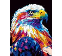 Peinture Numero Adulte Animaux Peinture par Numero Adulte Enfant Aigle Kits DIY Paint by Numbers for Adults Kit Bricolage Cheerful Painting pour Tableau Decoration Murale Cadeau Femme 50x70cm I-45